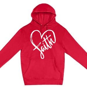 Jesus Faith Heart Christian Graphic Tees Premium Pullover Hoodie