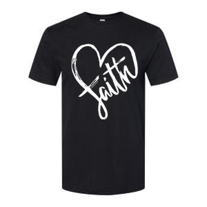 Jesus Faith Heart Christian Graphic Tees Softstyle CVC T-Shirt