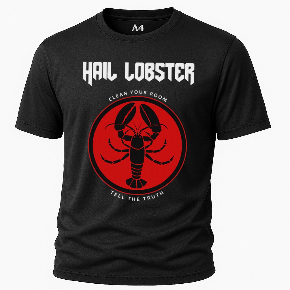 Jp Fan Hail Lobster S Adults Black Cotton 100 Cooling Performance Crew T-Shirt