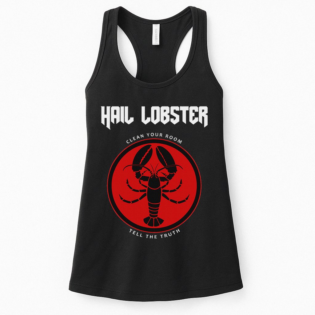 Jp Fan Hail Lobster S Adults Black Cotton 100 Womens Tank Top