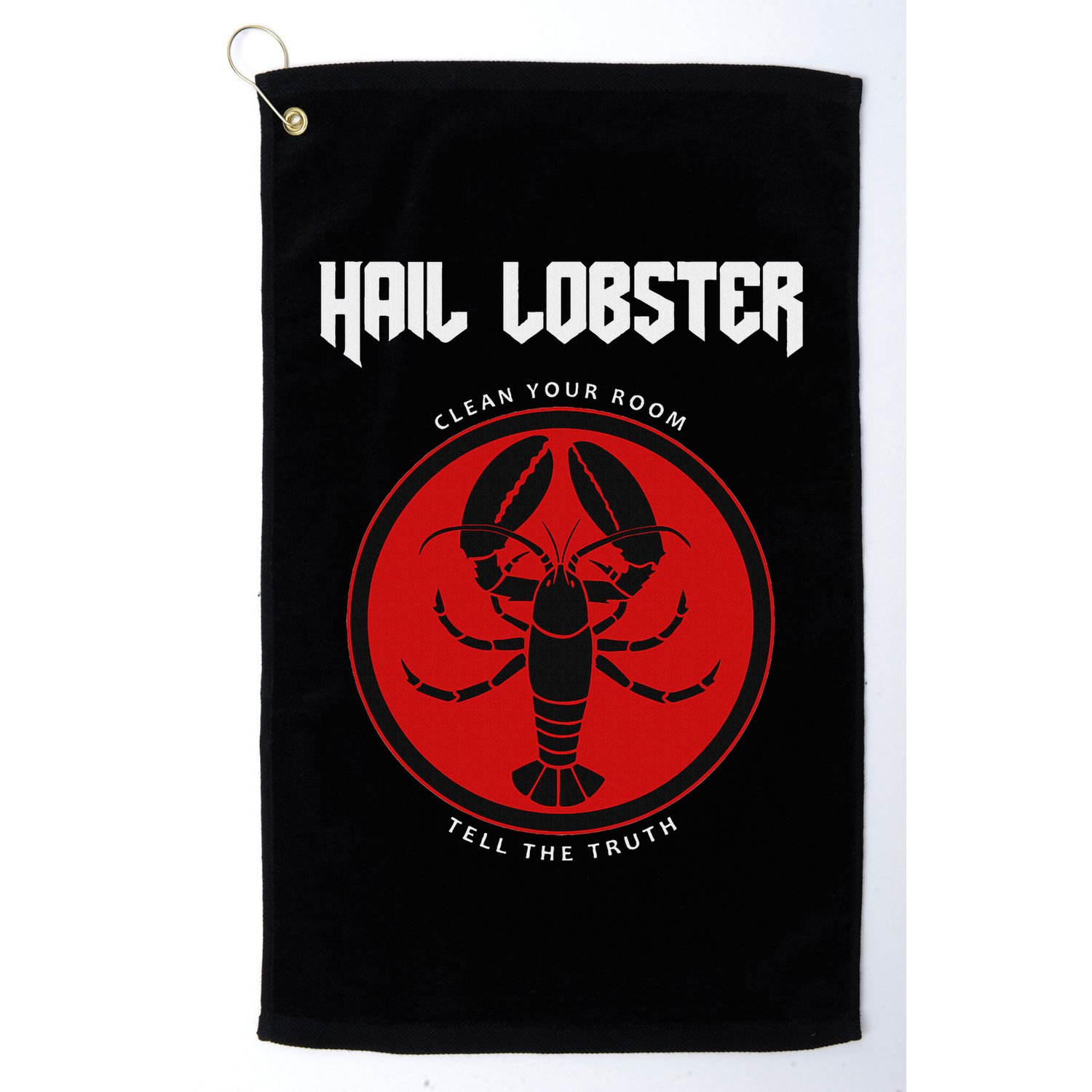 Jp Fan Hail Lobster S Adults Black Cotton 100 Golf Towel