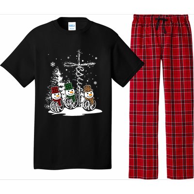 Jesus Faith Hope Love Snow Funny Merry Xmas For Christian Cute Gift Pajama Set