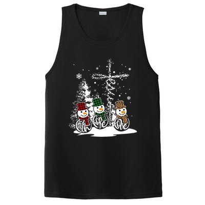 Jesus Faith Hope Love Snow Funny Merry Xmas For Christian Cute Gift PosiCharge Competitor Tank