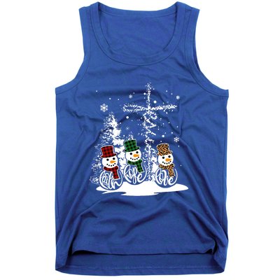 Jesus Faith Hope Love Snow Funny Merry Xmas For Christian Cute Gift Tank Top