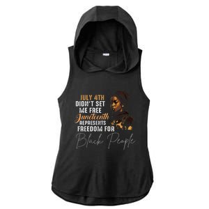 Juneteenth Freedom Historical Triumph Ladies PosiCharge Tri-Blend Wicking Draft Hoodie Tank