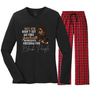 Juneteenth Freedom Historical Triumph Women's Long Sleeve Flannel Pajama Set 