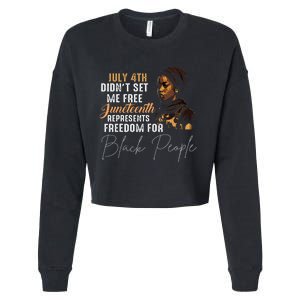 Juneteenth Freedom Historical Triumph Cropped Pullover Crew