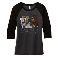 Juneteenth Freedom Historical Triumph Women's Tri-Blend 3/4-Sleeve Raglan Shirt