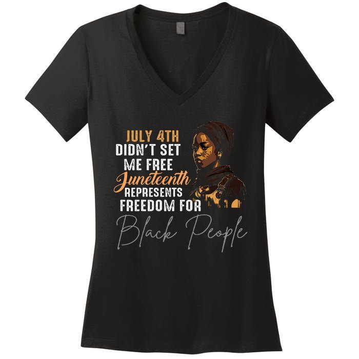 Juneteenth Freedom Historical Triumph Women's V-Neck T-Shirt