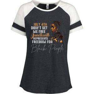 Juneteenth Freedom Historical Triumph Enza Ladies Jersey Colorblock Tee