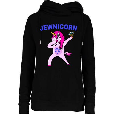 Jewnicorn Funny Hanukkah Hanukkah Pajamas Womens Funnel Neck Pullover Hood