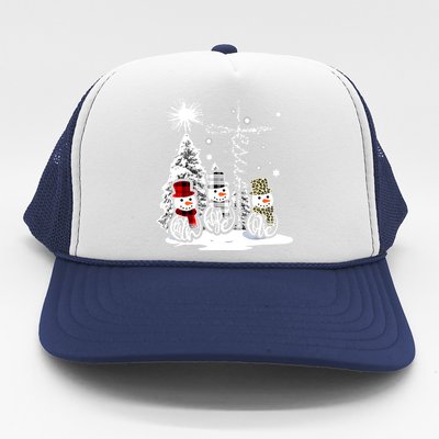 Jesus Faith Hope Love Snowman Funny Xmas For Christian Trucker Hat