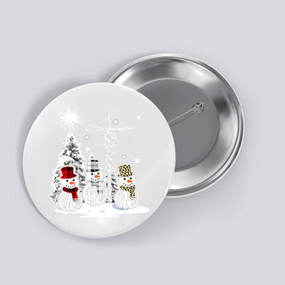 Jesus Faith Hope Love Snowman Funny Xmas For Christian Button