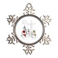 Jesus Faith Hope Love Snowman Funny Xmas For Christian Metallic Star Ornament