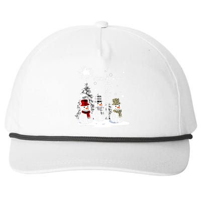 Jesus Faith Hope Love Snowman Funny Xmas For Christian Snapback Five-Panel Rope Hat