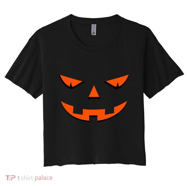 Jackolantern Face Halloween Pumpkin Face For Halloween Gift Crop Top