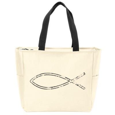 Jesus Fish Ichthys Ichthus Christian Faith Symbol Zip Tote Bag