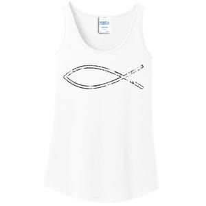 Jesus Fish Ichthys Ichthus Christian Faith Symbol Ladies Essential Tank