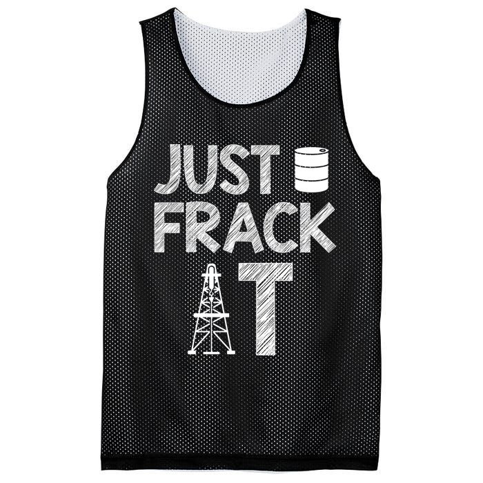 Just Frack It Funny Fracking Logo Mesh Reversible Basketball Jersey Tank