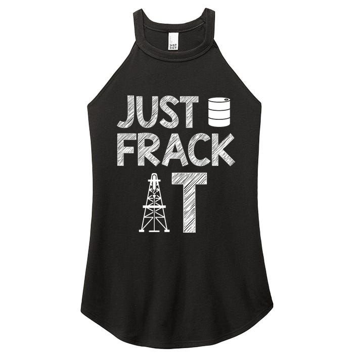 Just Frack It Funny Fracking Logo Women's Perfect Tri Rocker Tank