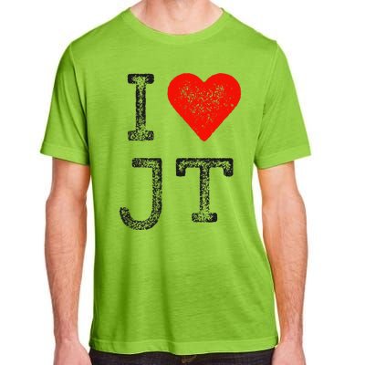 Jt Fans Initials Red Heart Women I Love Jt Adult ChromaSoft Performance T-Shirt