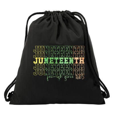 Juneteenth Free Ish Since 1865 Celebrate Black Freedom HBCU Drawstring Bag