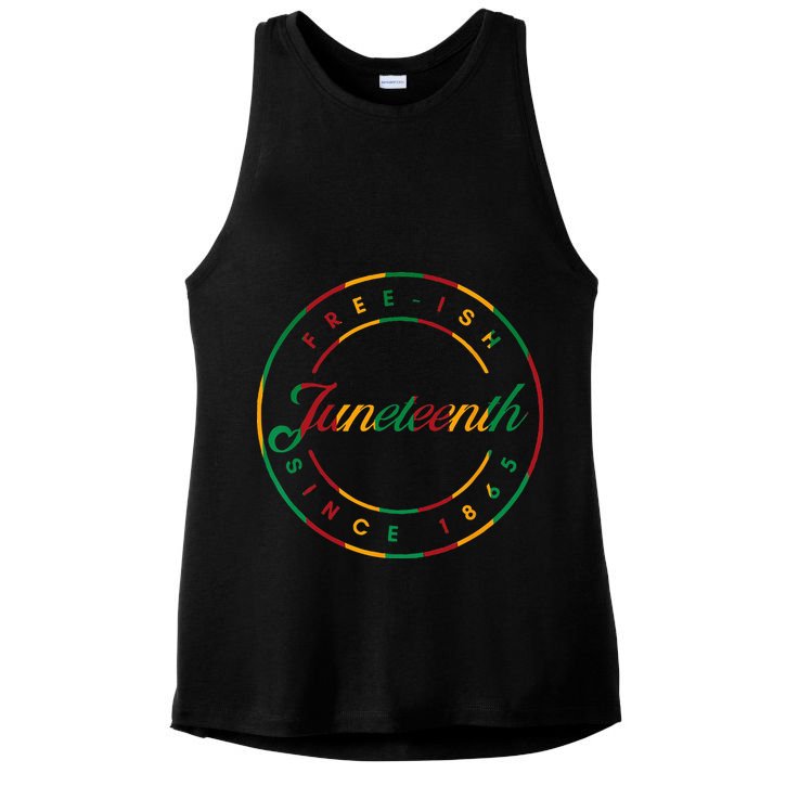 Juneteenth Free Ish Since 1865 Celebrate Black Freedom HBCU Ladies PosiCharge Tri-Blend Wicking Tank