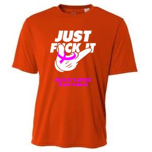 Just Fuck It Warrior Support Breast Cancer Awareness Gifts Cooling Performance Crew T-Shirt