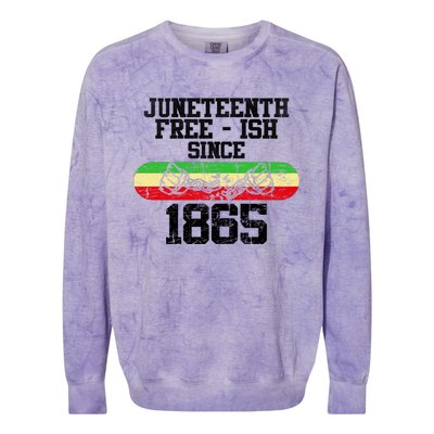 Junenth Free Ish Since 1865 Gift Colorblast Crewneck Sweatshirt