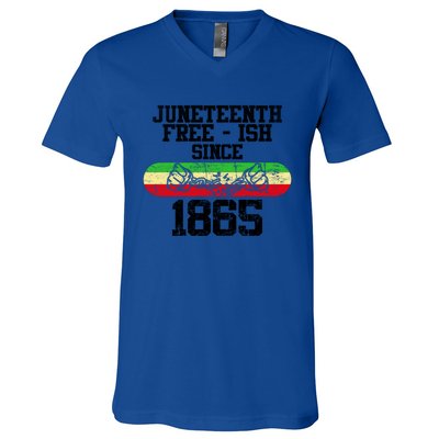 Junenth Free Ish Since 1865 Gift V-Neck T-Shirt