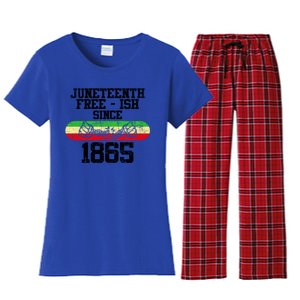 Junenth Free Ish Since 1865 Gift Women's Flannel Pajama Set