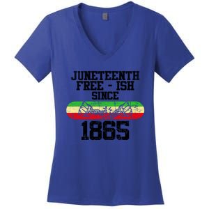 Junenth Free Ish Since 1865 Gift Women's V-Neck T-Shirt