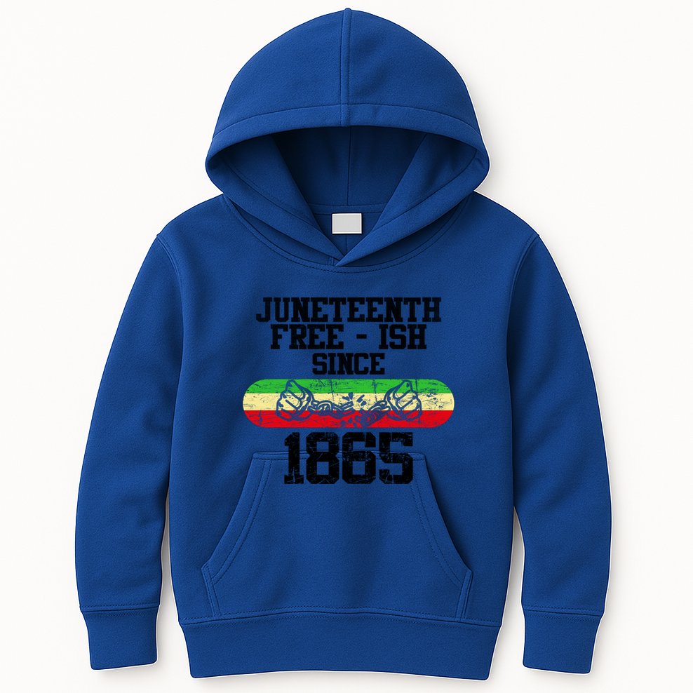Junenth Free Ish Since 1865 Gift Kids Hoodie