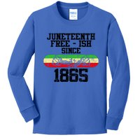 Junenth Free Ish Since 1865 Gift Kids Long Sleeve Shirt