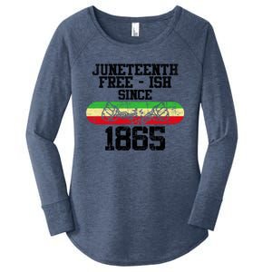 Junenth Free Ish Since 1865 Gift Women's Perfect Tri Tunic Long Sleeve Shirt