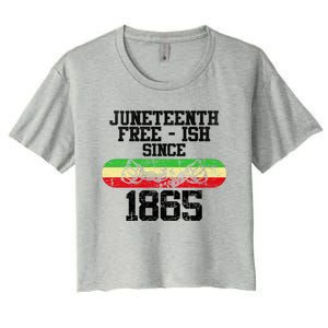 Junenth Free Ish Since 1865 Gift Women's Crop Top Tee