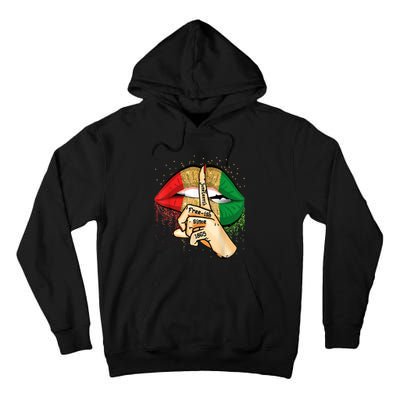 Juneteenth Free Ish Since 1865 Lips African Melanin Girl Tall Hoodie