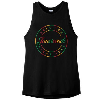 Juneteenth Free Ish Since 1865 Celebrate Black Freedom HBCU Ladies PosiCharge Tri-Blend Wicking Tank