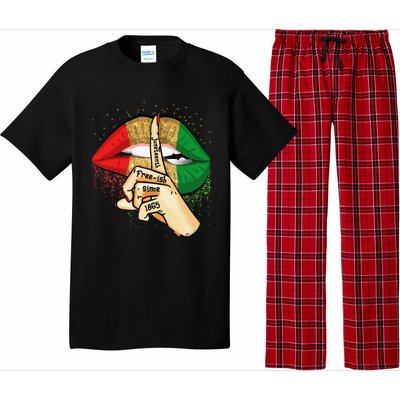 Juneteenth Free Ish Since 1865 Lips African Melanin Pajama Set