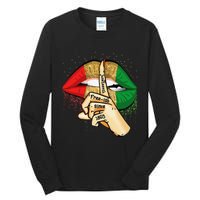 Juneteenth Free Ish Since 1865 Lips African Melanin Tall Long Sleeve T-Shirt