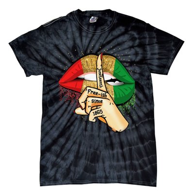 Juneteenth Free Ish Since 1865 Lips African Melanin Tie-Dye T-Shirt