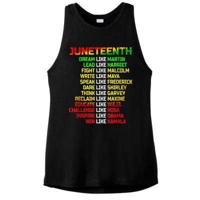 Juneteenth Free Ish Since 1865 Dream Like Martin Ladies PosiCharge Tri-Blend Wicking Tank