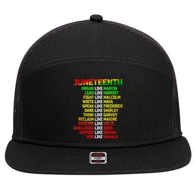 Juneteenth Free Ish Since 1865 Dream Like Martin 7 Panel Mesh Trucker Snapback Hat