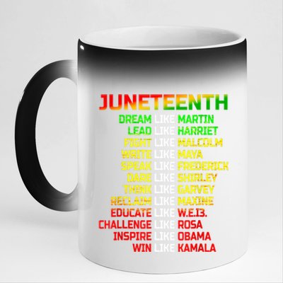 Juneteenth Free Ish Since 1865 Dream Like Martin 11oz Black Color Changing Mug