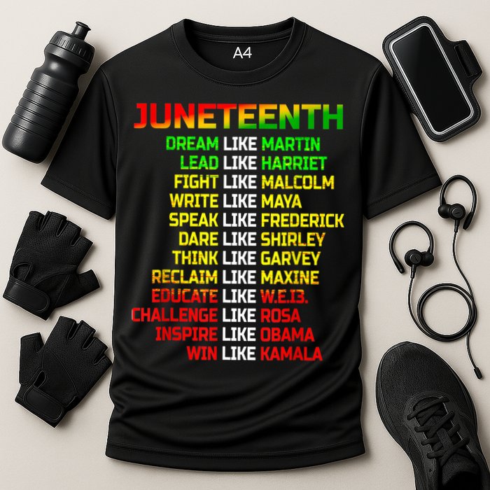 Juneteenth Free Ish Since 1865 Dream Like Martin Cooling Performance Crew T-Shirt