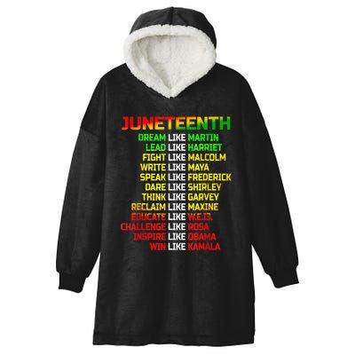 Juneteenth Free Ish Since 1865 Dream Like Martin Hooded Wearable Blanket