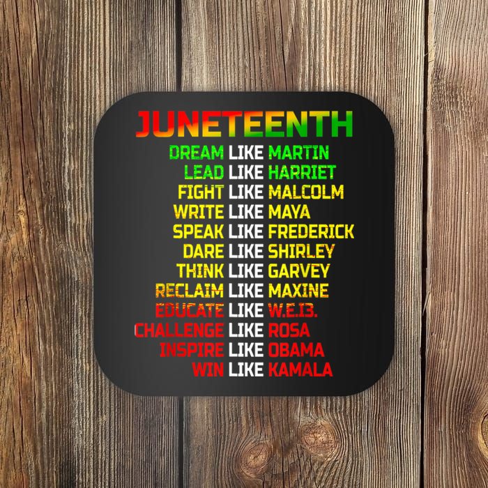 Juneteenth Free Ish Since 1865 Dream Like Martin Coaster