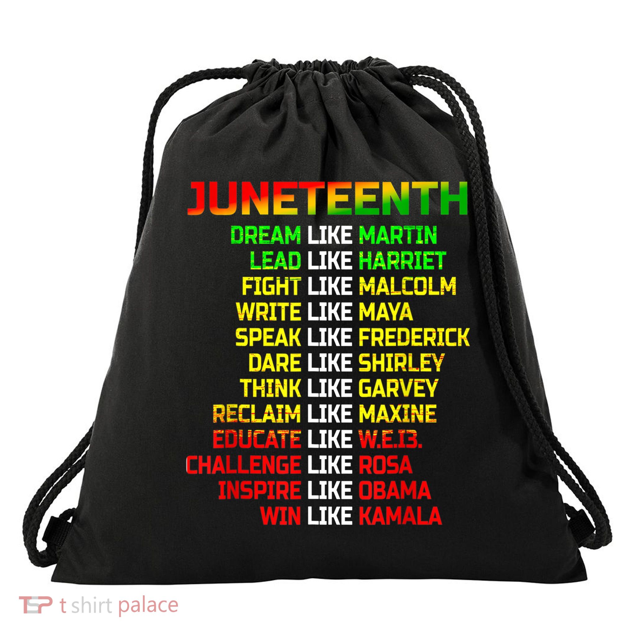 Juneteenth Free Ish Since 1865 Dream Like Martin Drawstring Bag