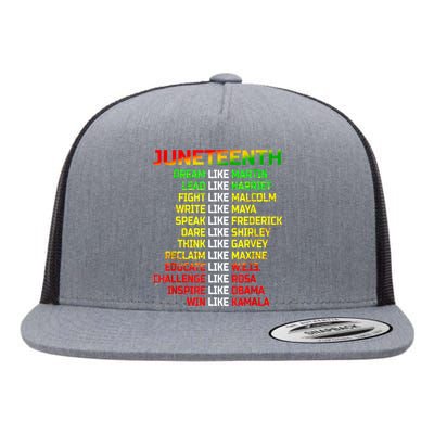 Juneteenth Free Ish Since 1865 Dream Like Martin Flat Bill Trucker Hat