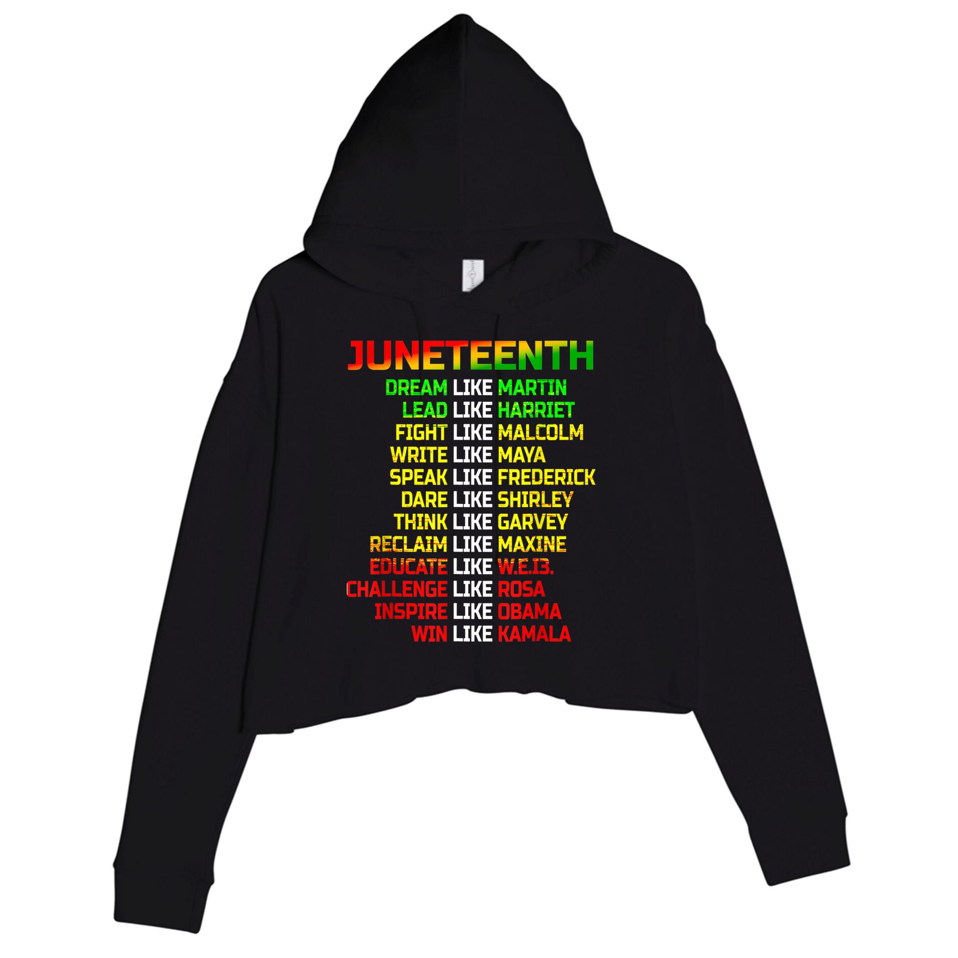 Juneteenth Free Ish Since 1865 Dream Like Martin Crop Fleece Hoodie